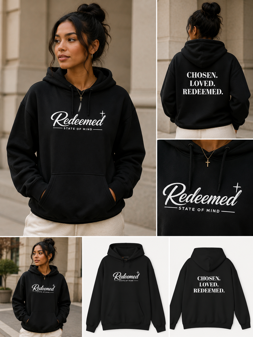 Redeemed Hoodie — "Redeemed: State of Mind" Christian Faith Pullover